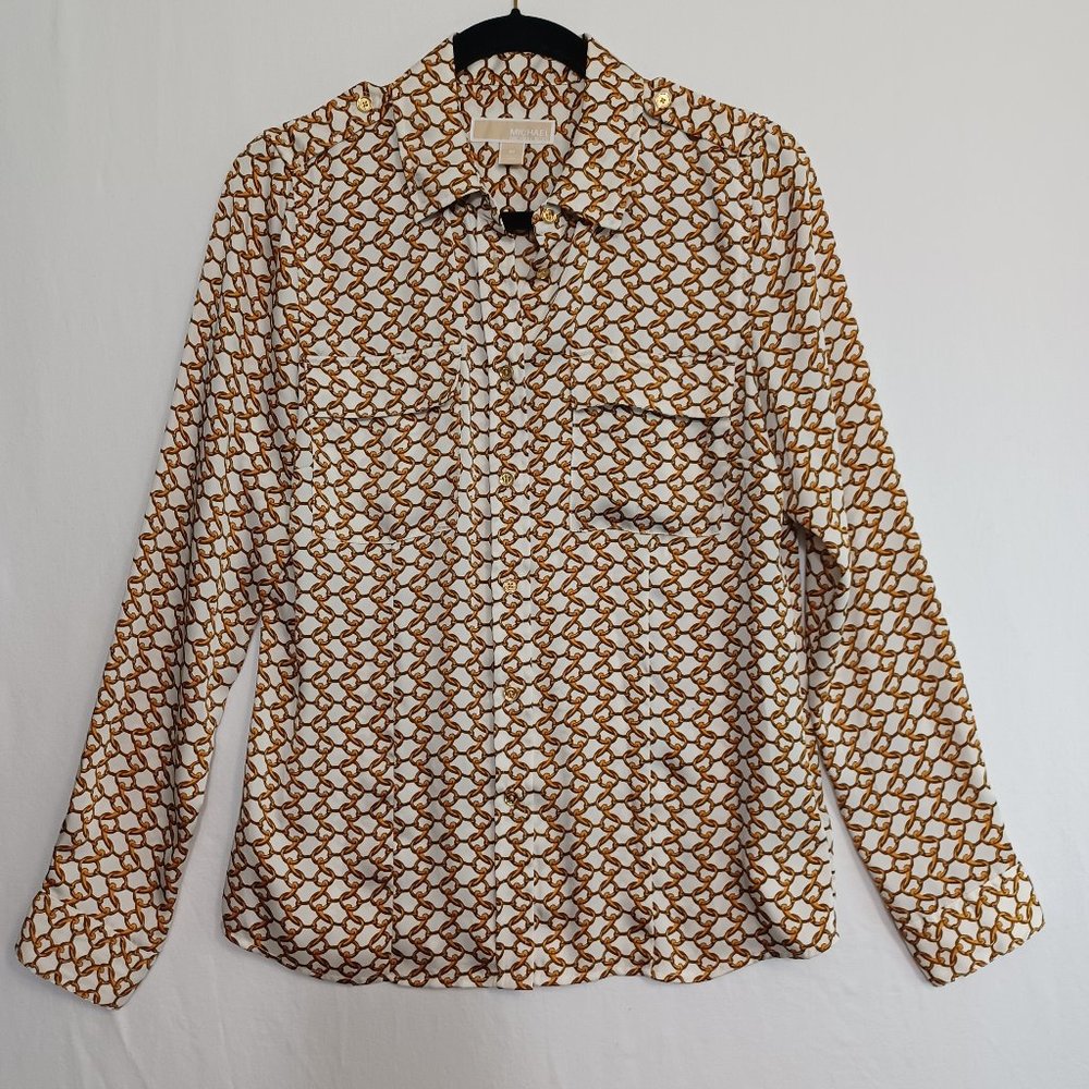 MICHAEL Michael Kors Brown and White Blouse